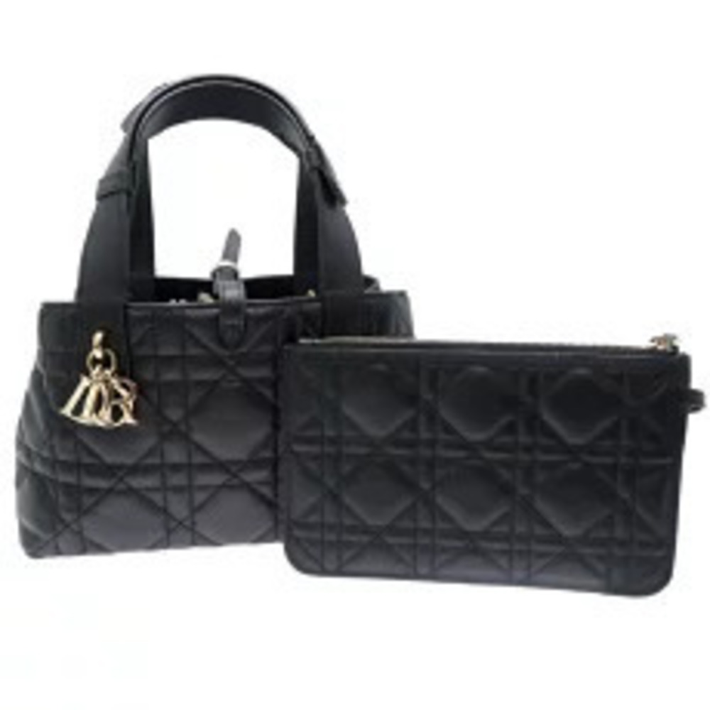 Christian Dior Toujours Handbag Cannage Calfskin Black
